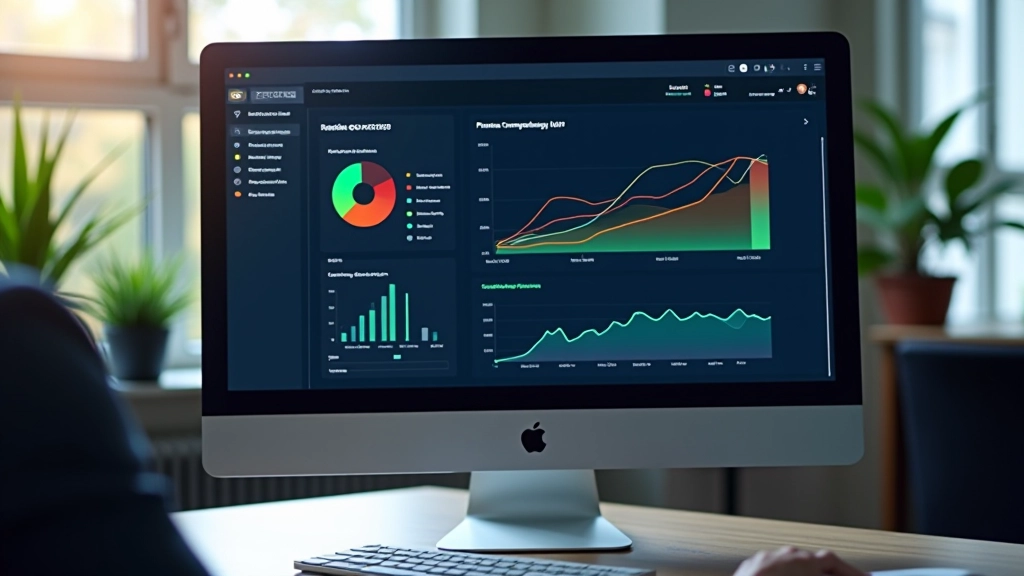 Écran d'ordinateur affichant des métriques Core Web Vitals avec graphiques détaillés et scores de performance colorés